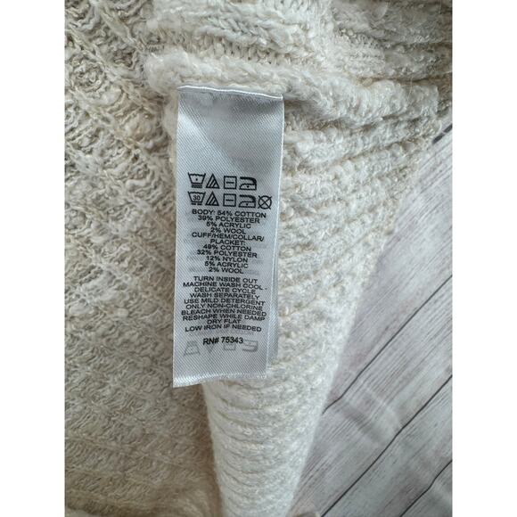 Joie Open Front Southwest Duster Cardigan Sweater Womens Large Cream Beige - Picture 10 of 12
